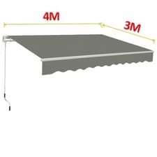 Image of 2/2.5/3/3.5/4M Patio Manual Awning Garden Canopy Sun Shade Retractable Shelter