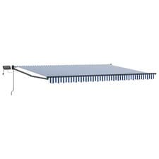 Image of Manual Retractable Awning with LEDs Polyester with PU coating Sun Block vidaXL