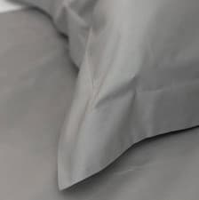 Image of Egyptian Cotton 400 Thread Count Luxury Plain Grey Pillowcase Oxford Border