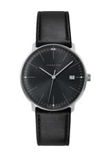 Image of Junghans Max Bill Quartz 41/4465.02 38 mm Dark Grey Dial Leather Watch