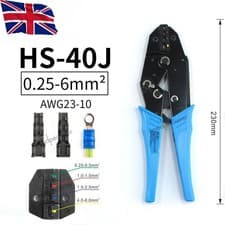 Image of HS-40J Ratcheting Crimper Tool Insulated Wire Terminal Crimp Plier for 23-10 AWG