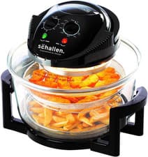 Image of Schallen Black and Glass Air Fryer 17L 2 in 1 Deluxe Deep Fat Free Frying Low Ru