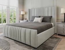 Image of Ottoman Bed Upholstered Bed Frame Plush Velvet Gas Lift Double & King Size