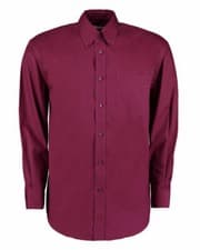 Image of New Corporate Oxford Burgundy Shirt Long Sleeve Work Shirt Kk105 RRP £18.95