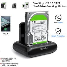 Image of 2.5/3.5" USB 3.0 Docking Station to SATA I/II/III Dual Bay External Hard Drive