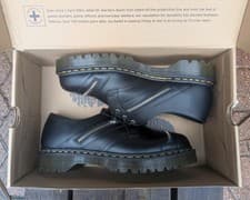 Image of Dr Martens 1461 Bex Zip Shoes. Size 11 UK Adult Black Unisex.