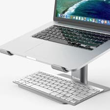 Image of Aluminium Ergonomic Laptop Stand - Dark Grey for 11"-17" Laptops