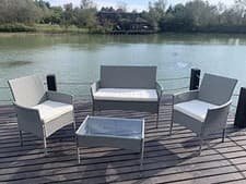 Image of MCC Direct 4pcs Large Full Size Rattan Outdoor Garden Furniture Sofa Set Grey