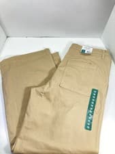 Image of Nine West Wide Leg Pants Women Sz 18 40X34 Beige Khaki Stretch Cotton Blend NWT