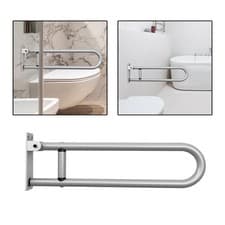 Image of Medical Adjustable Rail Folding Safety Assist Railing Bathroom Shower Grab
