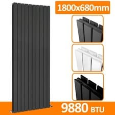 Image of Horizontal Vertical Designer Radiator Flat Panel Towel Rail Central Heating
