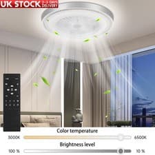 Image of 6 Speed Large LED Ceiling Fan with Lighting LED Light Adjustable Wind + Remote