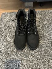 Image of Timberland black suede boots, size 3.5