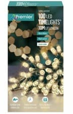 Image of Premier 100 LED Battery Multi-Action Christmas Tree Lights Timer - WARM WHITE