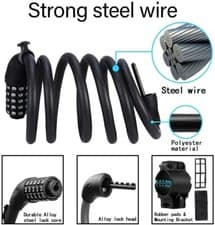 Image of 5 DIGIT COMBINATION NUMBER CODE BIKE BICYCLE CYCLE LOCK STEEL CABLE UK SELLER