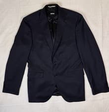 Image of BOSS Navy Suit Jacket 42L Super 120 Italian Fabric Four-Way Stretch