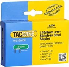 Image of Tacwise 1216 Type 140/8mm Heavy Duty Stainless Steel Staples, Pack of 2000