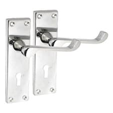 Image of Lock Door Handles Chrome Modern Victorian Scroll Interior Door Handle 1 Pair