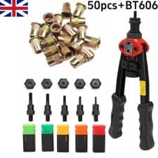 Image of 51PCS Threaded Nut Riveter Gun M3-M8 Insert Tool Riveter Rivnut Nutsert Kit Set
