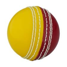 Image of READERS SUPABALL PRACTICE CRICKET BALL YELLOW/RED SENIOR  PACK OF 3 FREE P&P