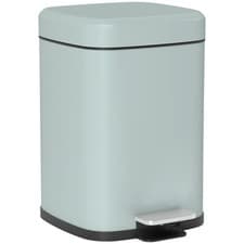 Image of HOMCOM 12L Kitchen Pedal Bin, Metal Rubbish Bin with Soft-close Lid, Light Green