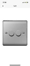 Image of BG NBS82P Brushed Steel 2 Gang 2 Way Dimmer Switch 400W Leading Edge