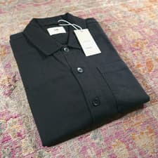 Image of Folk Hop Twill Over Shirt Jacket Size 5 Washed Black XL RRP £160 YMC Toast Norse