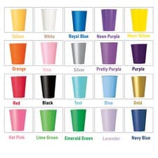 Image of Solid Colours Party Plates Cups Napkins Tablecloth Tableware Set- Multicolours