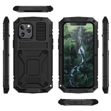 Image of Water Resistant Metal Gorilla Glass Alu Case Cover fr iPhone 13 14 15 16 Pro Max