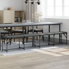 Image of Dining Bench Dark Grey 248x32x45 cm Steel and Fabric