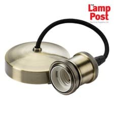 Image of ML 8271AB 6" E27 Screw Vintage Ceiling Pendant Light Set - Antique Brass