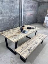 Image of Dining Bench | Farmhouse Industrial | Indoor Bench | Yorkshire Handmade