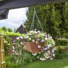 Image of Artificial Flower Hanging Basket 30cm Garden Fake Petunias Outdoor Decoration