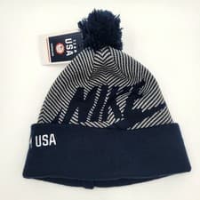 Image of Nike Team USA Cuffed Knit Beanie Pom 2022 Winter Olympics United States NEW