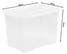 Image of Wham Clear Plastic Storage Box Boxes with Lids Home Office Kitchen Stackable