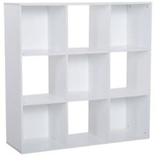 Image of HOMCOM 9 Cube Storage Cupboard Bookcase Bookshelf Home Office, White