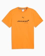 Image of Mclaren Puma Casual T-Shirt Orange Cotton Big Essentials Logo Crew