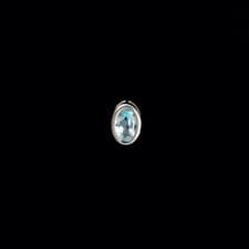 Image of 9ct White Gold Oval Blue Topaz Pendant (6mm x 4mm) - Optional Chain
