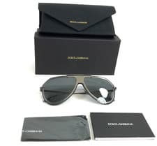 Image of Dolce & Gabbana Sunglasses DG2309 1108/6G Brushed Gunmetal w/ Grey Mirror Black