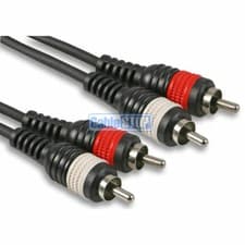 Image of PRO Twin 2 x RCA Phono Male Plug Lead 30cm 1.2m 3m 6m Audio Cable Lead RED WHITE