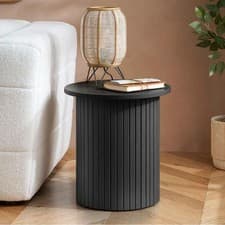 Image of Birlea Axel Fluted Side Table - Black