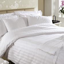 Image of  LUXURY 250TC FITTED SHEET EGYPTIAN COMBED COTTON SATIN STRIPE
