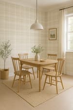 Image of Galerie Cream Green Tartan Check Wallpaper Removable Roll 5.3m² Coverage