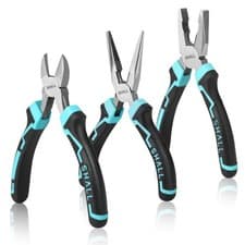 Image of SHALL 3-Pcs Pliers Set,Long Nose Pliers,Diagonal Cutter Plier,Combination Plier