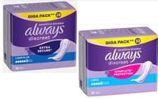 Image of Always discreet incontinence pads (Mega packs and various sizes)
