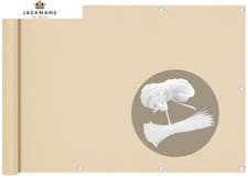 Image of VOUNOT® Balcony Privacy Screen, 90x600cm, HDPE Cover, 600x90cm, Beige