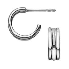 Image of LINKS OF LONDON 20/20 Earrings Sterling Silver Hoop Stud Huggie RRP110