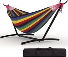 Image of Camping Hammock Outdoor Garden Portable Double Swing Hanging Bed With Stand
