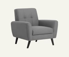 Image of Julian Bowen Monza Grey Armchair with Black Wood Legs