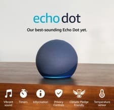 Image of New Echo Dot 5th Gen - Blue- OPEN box, USED ONCE FOR TESTING. OPEN FOR OFFERS